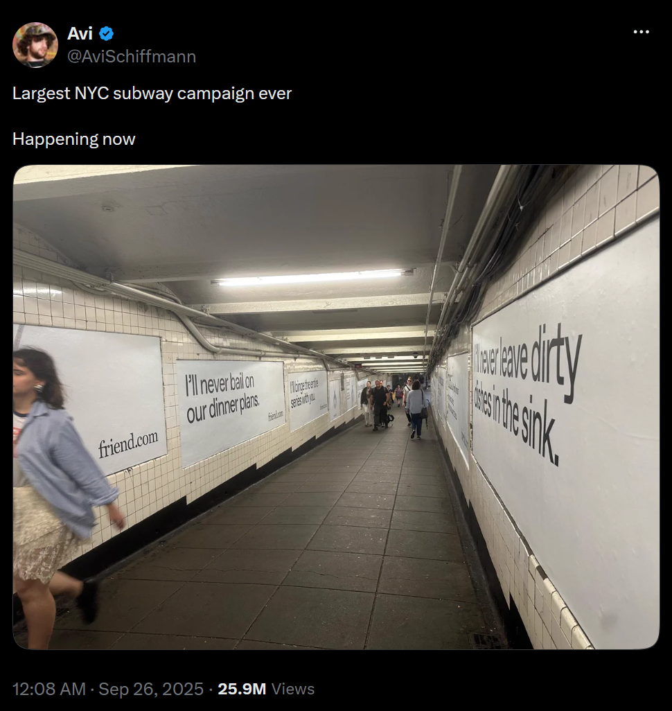 Screenshot of Avi Schiffmann’s Twitter post about the Friend Campaign